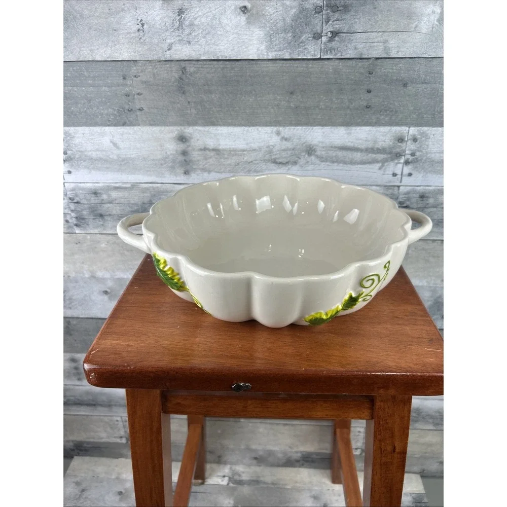 Temp-Tations By Tara Seasonal Large Pumpkin Shaped Serving Dish With Handles